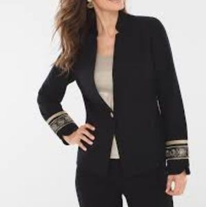 CHICOS Black Novelty Cuff Jacket